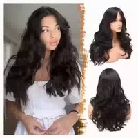 Braune Lange Perücke 66cm mit Layered Pony Wellen für Frauen 1 st