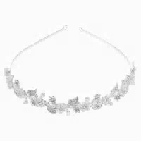 Braut Tiara Strass Perle Haarband Hochzeit Stirnband Silber 1 st