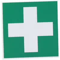 Grünes Kreuz Aufkleber für Verbandkasten