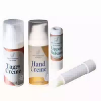 Brittenberg Alpaka Pflegeset mit Tagescreme, Handcreme Ringelblume Melisse und Lippenbalsam