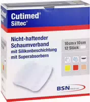 Cutimed Siltec Schaumverband 10x10cm Nicht Haftend 12 Kompressen