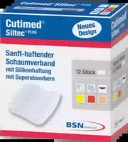 Cutimed Siltec Plus Schaumverb 5x6 Cm Haftend 12 St Kompressen
