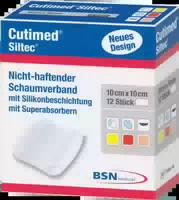 Cutimed Siltec Schaumverb 10x10 Cm Nicht Haftend 12 St Kompressen