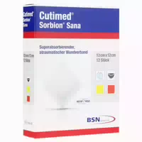 Sorbion Cutimed Sana Wundauflage 12x12 cm 12 st Pflaster