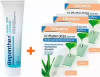 Bundle Bepanthen Wund und Heilsalbe 100 g Pflaster Strips Aloe Vera 3 X 10 Stück