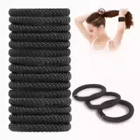 15 Stück Schwarze Elastische Haarbänder Zopfgummi für Damen, 1 st