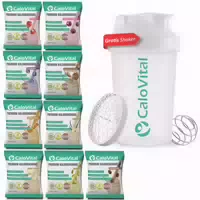 Calovital Probierpaket Inkl Gratis Shaker | 9er Pack Frucht & Dessert, Je 50g