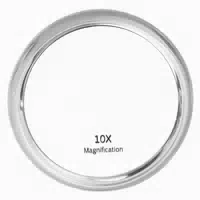 Spiegel 10 Fach Vergrößerung, Ø 10 Cm, 2 Saugnäpfe, Acryl 1 St