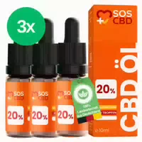 3er Pack Sos Cbd Öl 20% 10ml : 900 Cbd Tropfen mit 20% Cbd 3 st