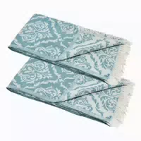 2er Set Handtuch Barock 60 X 100 Cm Petrol, 100% Baumwolle, Edel & Zart Mit Hochwertiger Webung