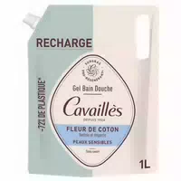 Cavaillès Duschgel für Empfindliche Haut, Baumwollblüte, Öko Nachfüllpackung,
