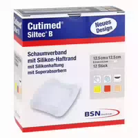 Cutimed Siltec B Schaumverb 12,5x12,5 Cm M Haftr 12 St