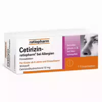 Cetirizin Ratiopharmâ bei Allergien 10 mg Filmtabletten