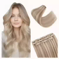 Clip in Extensions 55cm #12p613 Light Golden Brown Gebleicht 1 st