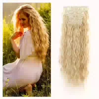 Clip in Extensions Haarteil 6 Tressen 50 cm Schwarz & Bleich 1 st
