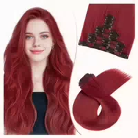 Clip in Extensions 8stück Haarteile 130g 66 cm #burg Weinrot 1 st