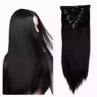 Clip in Extensions 8teilig 18clips Voller Kopf 66 cm Dunkles 1 st