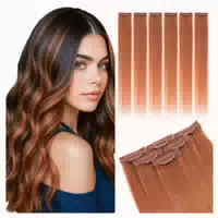 Clip in Extensions Echthaar 30cm 6 Stück 33 Honig Orange 30c 1 st