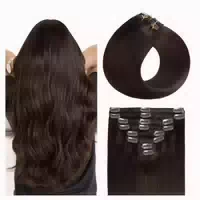 Extensions Clip in Echthaar 8er Set 50cm #4 Mittelbraun 1 st