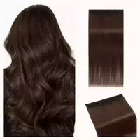 Clip in Extensions Echthaar 50cm 5 Clips 04 Schokoladenbraun 1 st