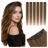 Clip in Extensions Echthaar 6 Stück 04 Schokoladenbraun 25cm 1 st
