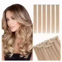 Clip in Extensions Echthaar 6 Stück 12p613 Goldbraun&blond 2 1 st