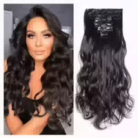 Extensions Clip in Echthaar 8 Tressen 18 Clips 43 cm Natursc 1 st