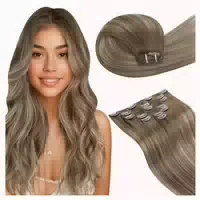 Clip Extensions Echthaar Balayage Blond 35cm 7pcs 2 5#8 60 8 1 st