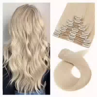 Clip in Extensions Echthaar Blond 40 cm Remy 8 40 cm Mittele 1 st