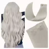 Clip Extensions Echthaar Blond Glatt 130g 50cm 7pcs 2 3 60 I 1 st