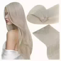 Clip Extensions Echthaar Blond Highlight 40cm 40cm 7pcs 135g 1 st