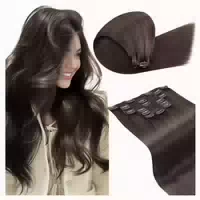 Extensions Clip in Echthaar 55cm Balayage Braun 55cm 105g 3 1 st
