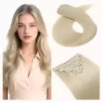 Clip in Extensions Echthaar Braun Doppelt Tressen 35 35cm 5p 1 st
