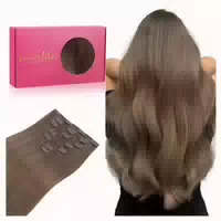 Clip in Extensions Echthaar Glatt 7pcs 35cm 120g #5 Helles A 1 st