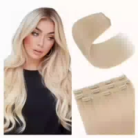 Clip Extensions Echthaar Haarverlängerung #1 Lackschwarz 30c 1 st