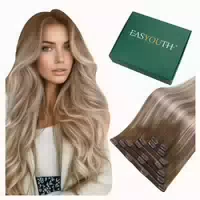 Clip in Extensions Echthaar Rot Glatt 45cm 7pcs 45cm 7pcs 13 1 st
