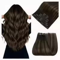 Clip in Extensions Echthaar Remy Ombre Braun 30cm 5pcs 2 7#b 1 st