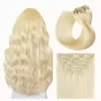 Clip in Extensions Echthaar Remy 7pcs 45cm 70g #1b Natürlich 1 st