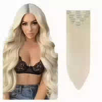 Clip Extensions Echthaar Remy 30cm 8 #60 Platinblond 30cm 8 1 st
