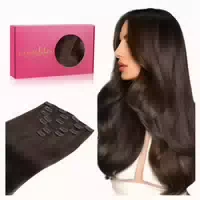 Clip in Extensions Echthaar Remy 50cm 50cm 120g #4 Schokolad 1 st