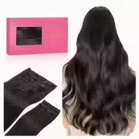 Clip in Extensions Echthaar Remy 9pcs 50cm 150g #2 Dunkel Br 1 st