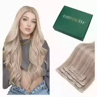 Clip in Extensions Echthaar Remy Blond 55cm 5pcs 1 14 Cp #p1 1 st