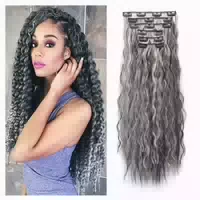 Clip in Extensions Haarteil 6 Tressen 50 cm Schwarz & Bleich 1 st