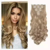 Clip in Extensions Haarteil Haarverdichtung Gewellt 45 cm As 1 st