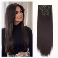 Clip in Extensions Haarteil Lang Glatt Synthetisch 65 cm mit 1 st
