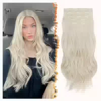 Clip in Extensions Haarteil Synthetik 5pcs Perle Platinblond 1 st