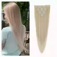 Haarverlängerung Clip in Extensions Gewellt 48 cm Dunkelbrau 1 st