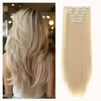 Clip in Extensions Haarverlängerung 65 cm Dunkelblond & Blei 1 st