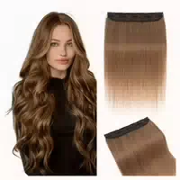 Clip Extensions Haarverlängerung Echthaar #6 Hellbraun 20cm 1 st