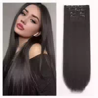 Clip Extensions Haarverlängerung Schwarz Glatt 20 Inch Strai 1 st